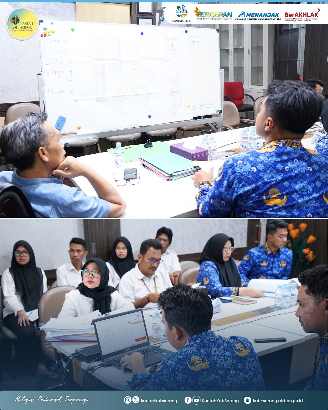 Kepala Kantor Pertanahan Kabupaten Serang Monitoring dan Evaluasi (Monev) terkait pelayanan pertanahan