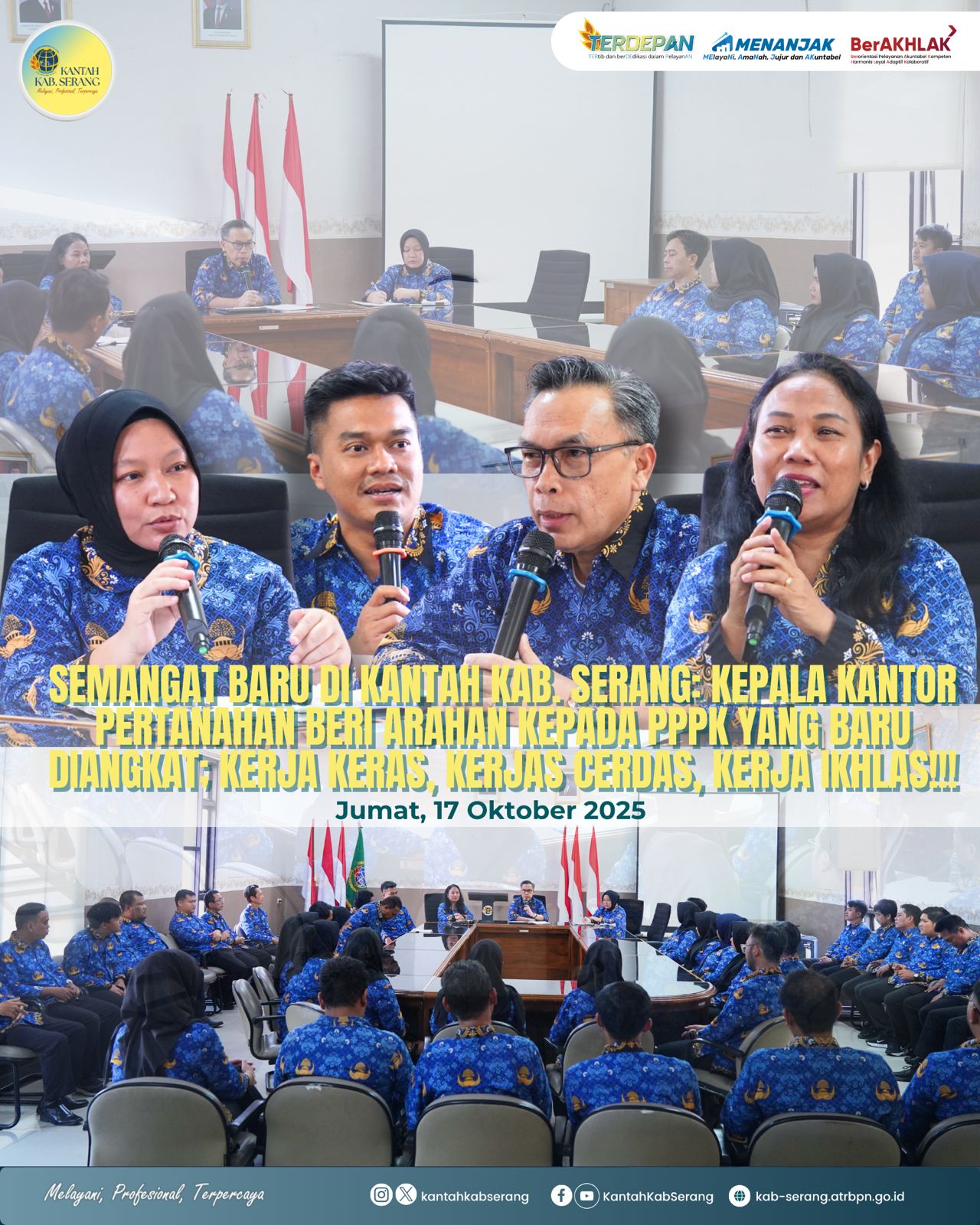 Kepala Kantor Pertanahan Kabupaten Serang Beri Pengarahan kepada PPPK Baru